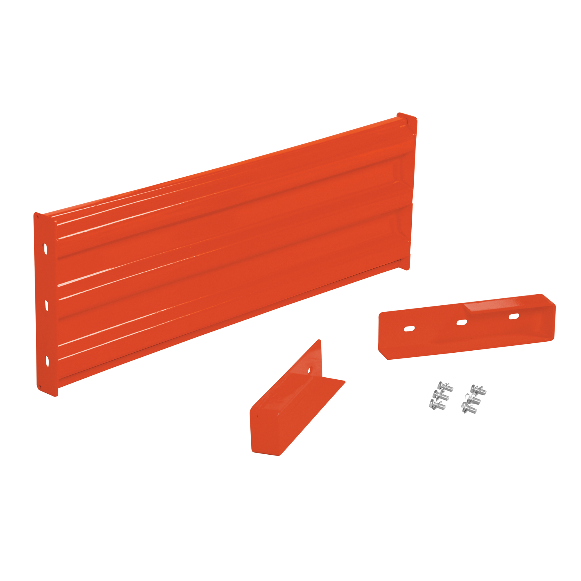 Vestil Drop-In Style Guard Rail - 29.875in. Length, 3 Ribbed, Powder-Coated, Orange, Model# GR-F3R-DI-3-OR